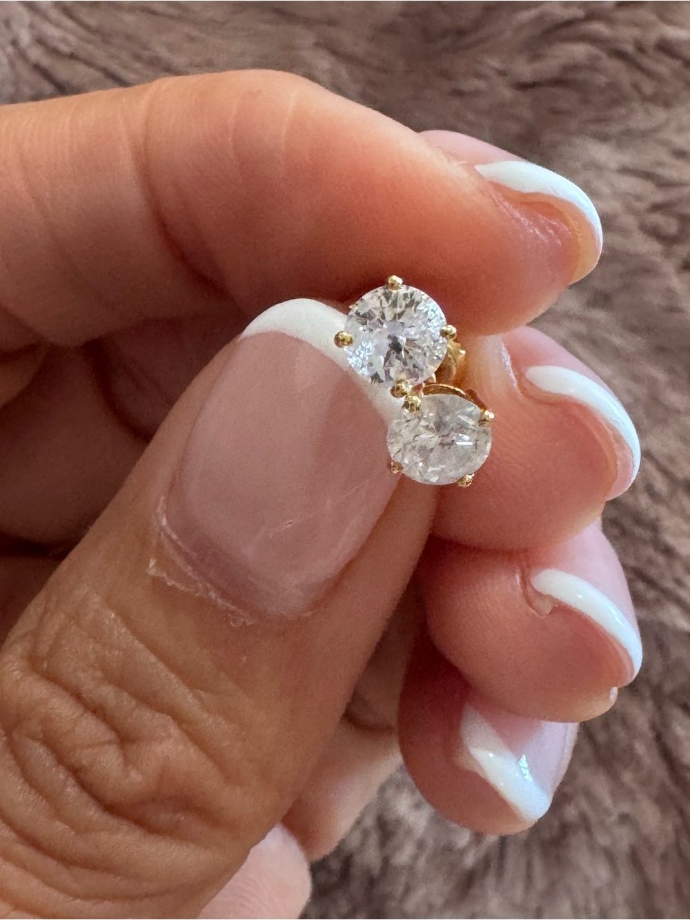 Certified 1.07 CTW Natural Diamond 14K Yellow Gold Solitaire Stud Earrings